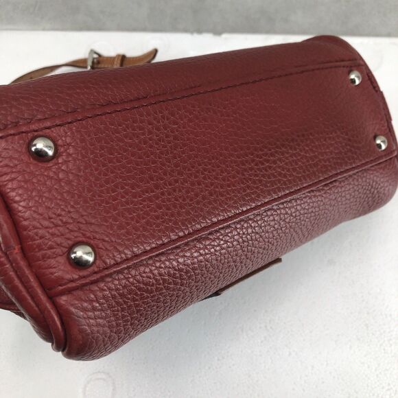 Vintage Dooney & Bourke Genuine Pebbled Leather Red Adj tote Crossbody Bag - Picture 6 of 15